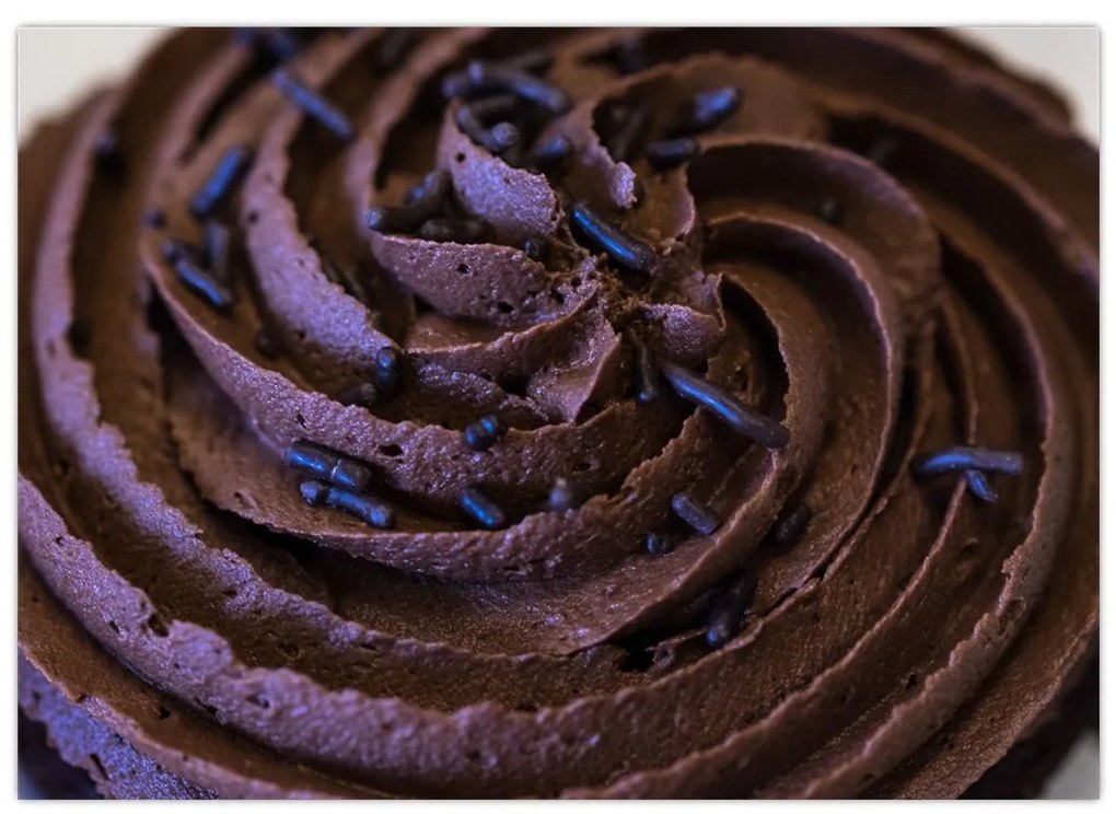 Sklenený obraz - Čokoládový Cupcake (70x50 cm)