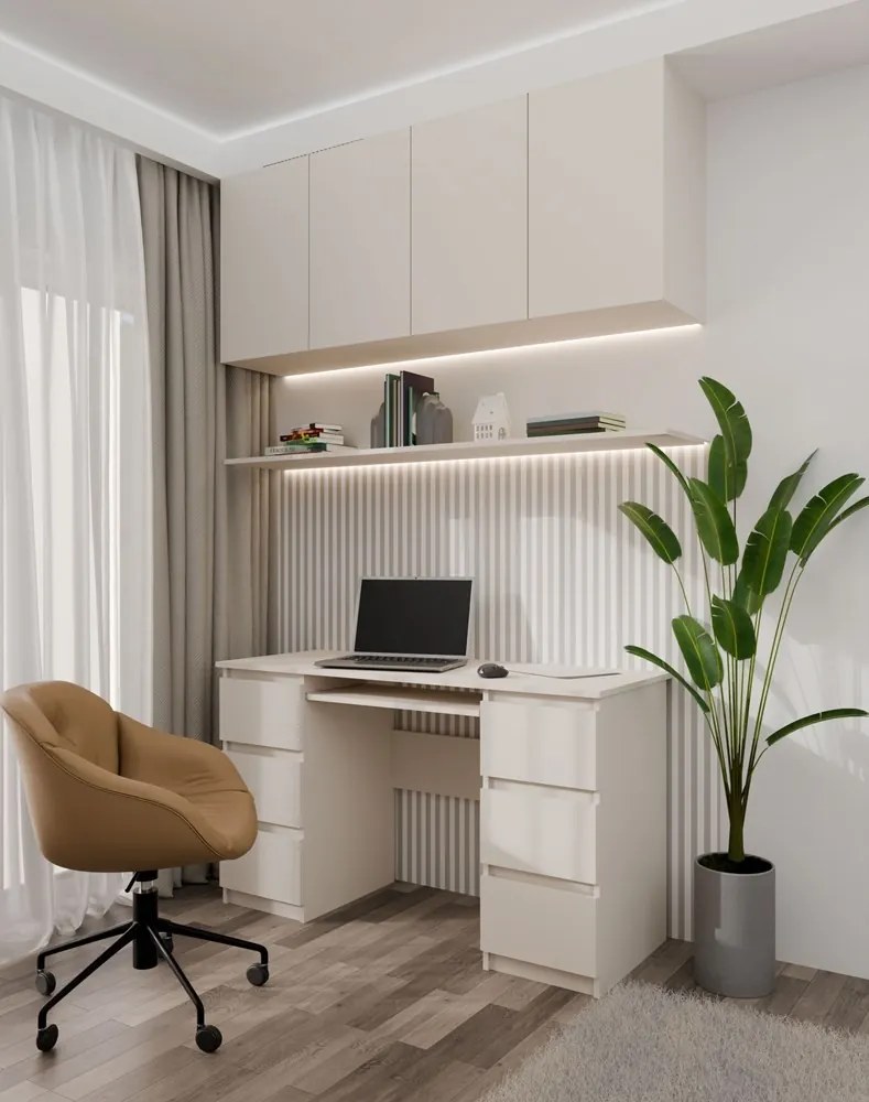 Písací stôl KUBA 130 cm kašmír