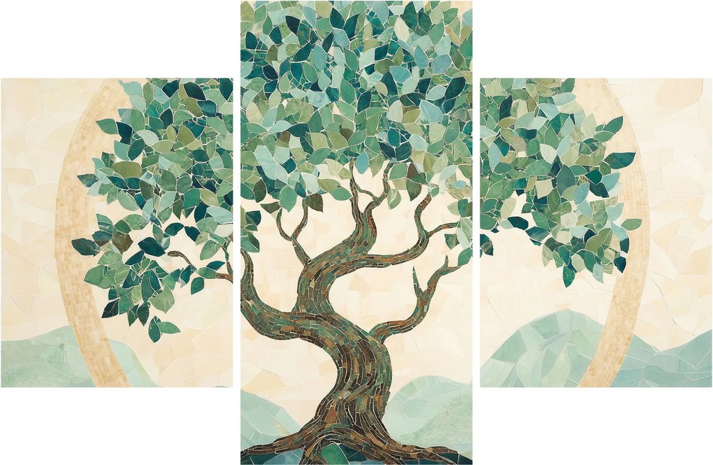 Obraz – Elegantná mozaika so stromom (90x60 cm)