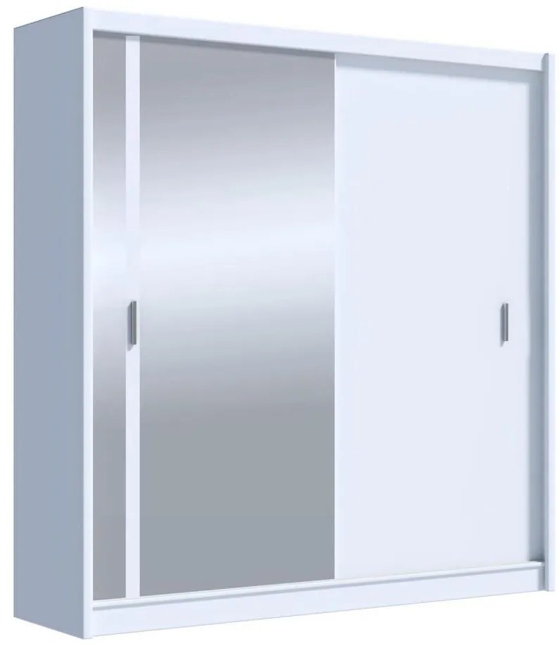 Šatní skriňa so zrkadlom SABRINA 203x215 cm biela