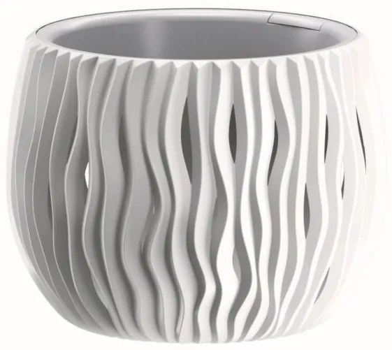 Okrúhly kvetináč Sandy biely