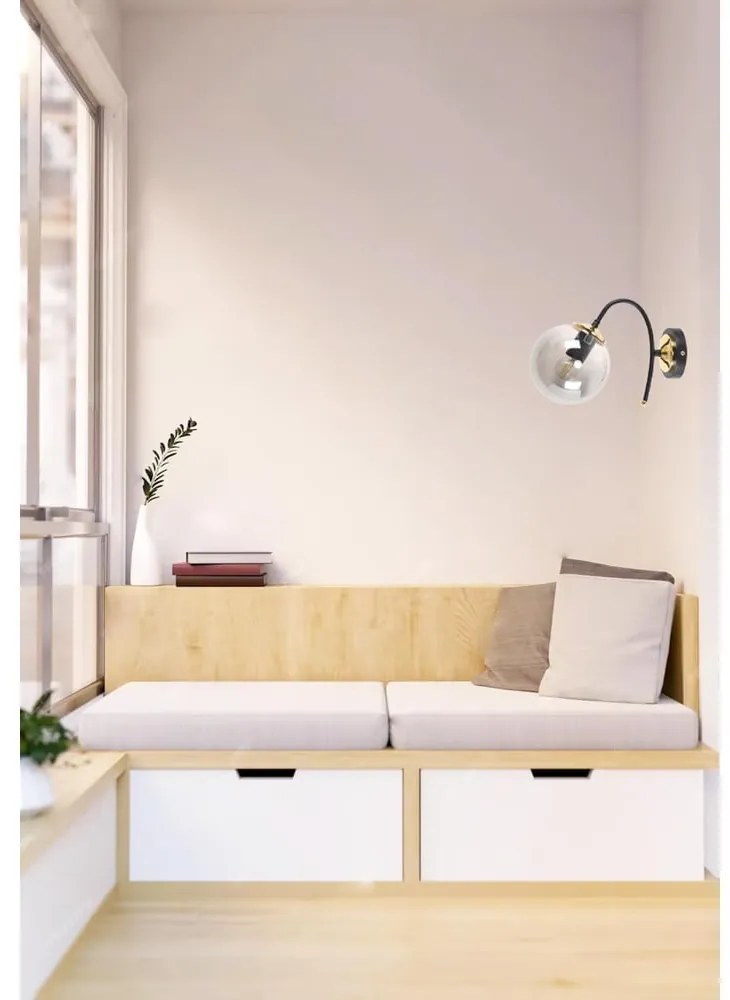 Čierne/sivé nástenné svietidlo ø 15 cm Yoyo – Squid Lighting