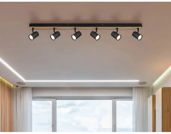 Globo 57911-6DBW - Bodové svietidlo ROBBY 6xGU10/35W/230V čierna/hnedá