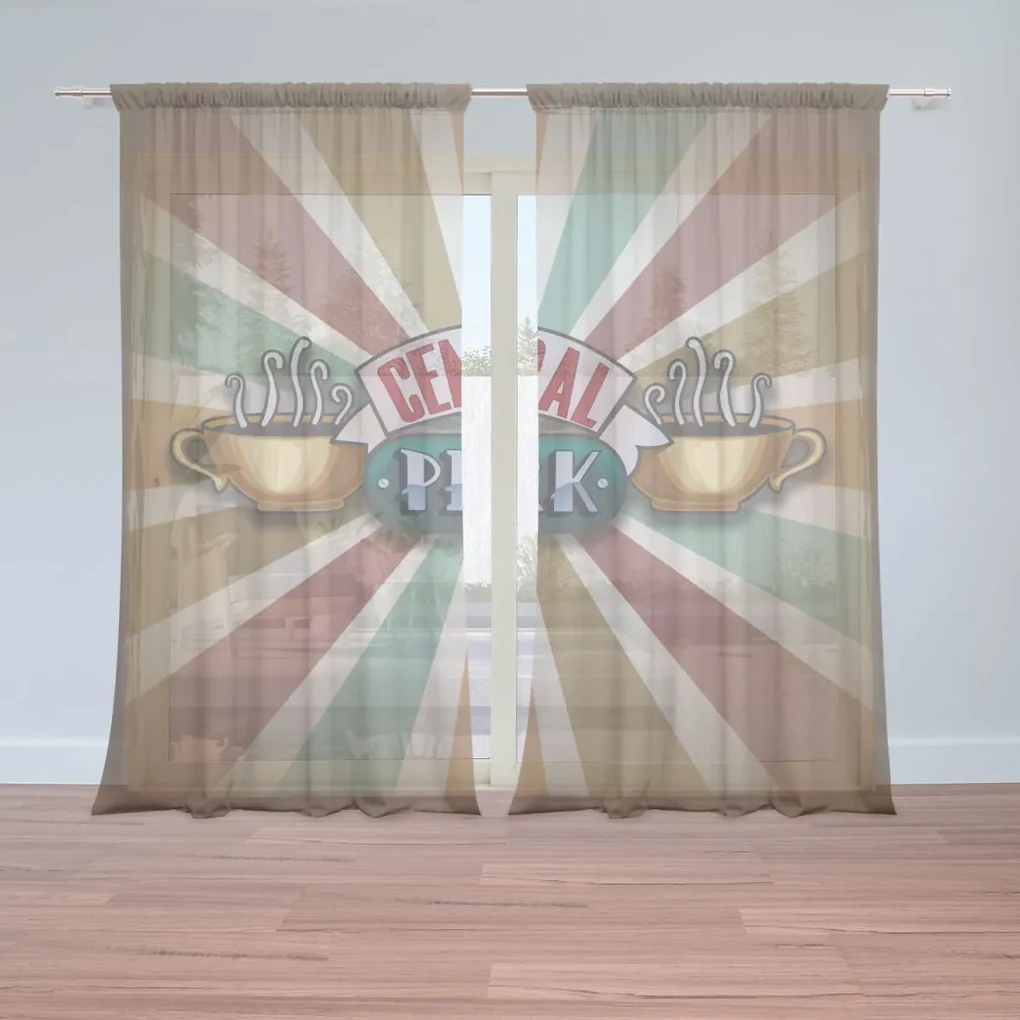 Sablio Záclony Seriál Priatelia CENTRAL PERK Abstrakcia: 2ks 150x250cm