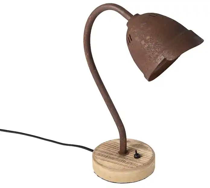 Vidiecka stolná lampa hrdzavohnedá - Rax | BIANO