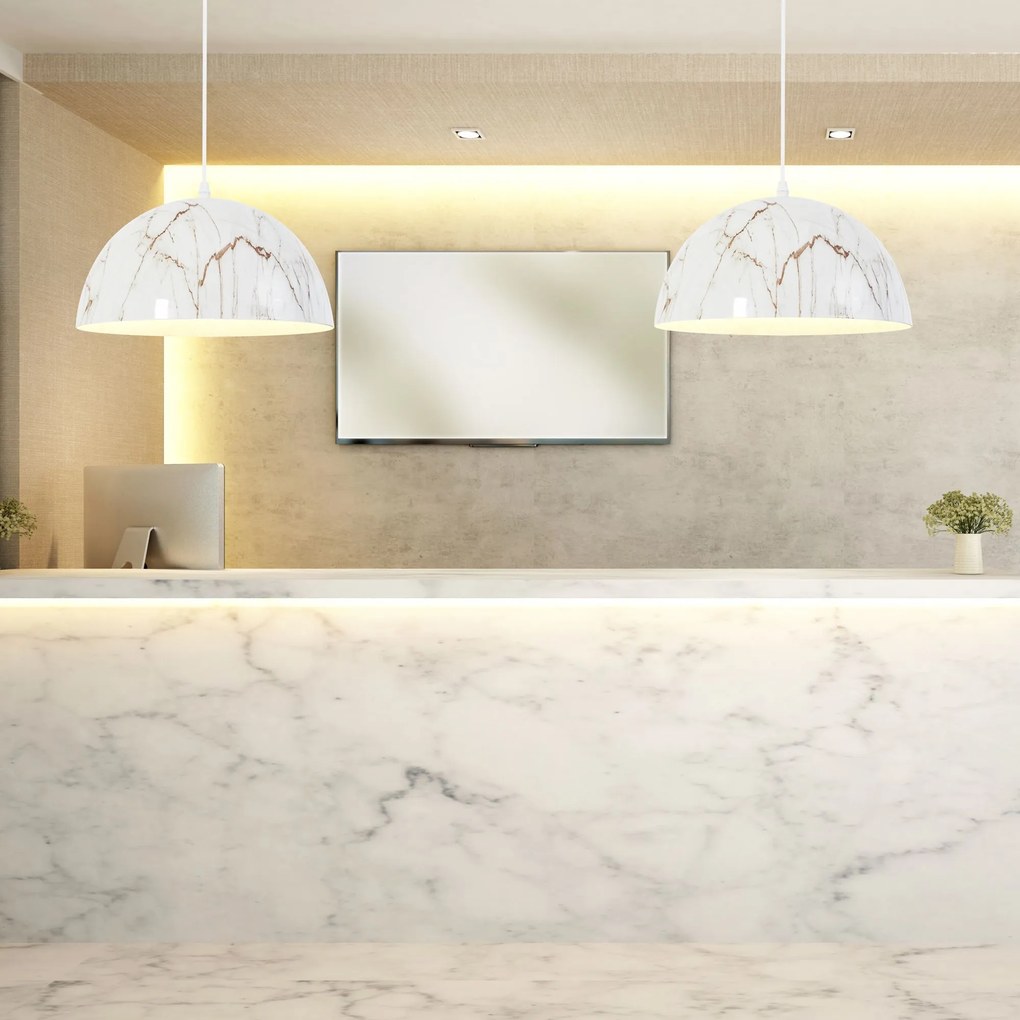 Toolight Toolight, závesná lampa APP911-1CP Marble, imitácia kameňa, OSW-06620