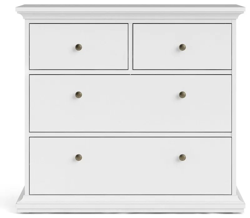 Biela nízka komoda 96x87 cm Paris – Tvilum