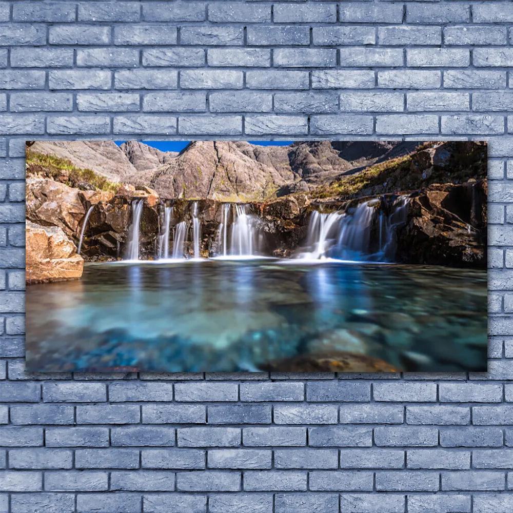 Obraz na akrylátovom skle Vodopád príroda 120x60 cm