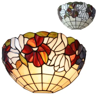 Tiffany vitráž nástenné svietidlo Kvietky Prezent 108 vzor 9