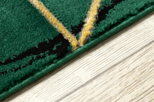 Behúň EMERALD exkluzívny 1020 glamour, marmur, trojuholníky zelený/zlatý