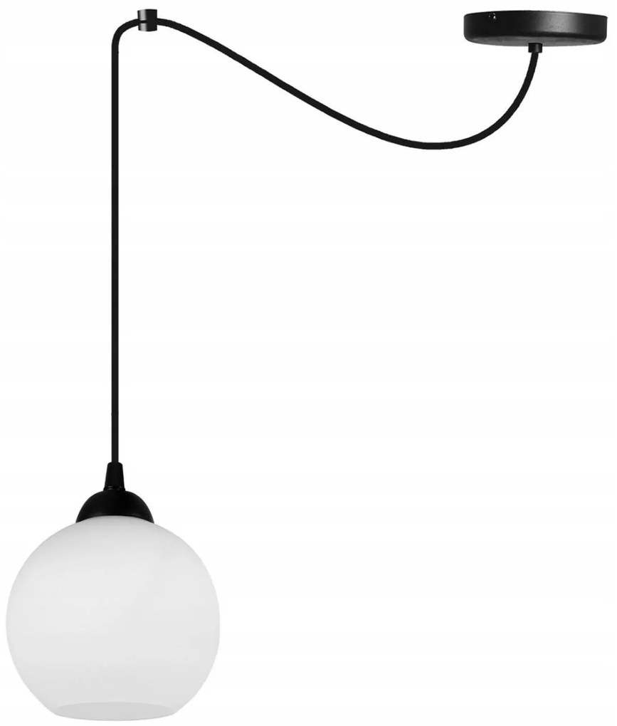 Závesné svietidlo Eliza Spider, 1x biele sklenené tienidlo (výber z 2 farieb konštrukcie)