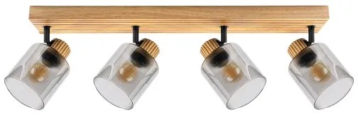 Brilagi - Bodové svietidlo HYGGE 4xE14/15W/230V drevo/dymové