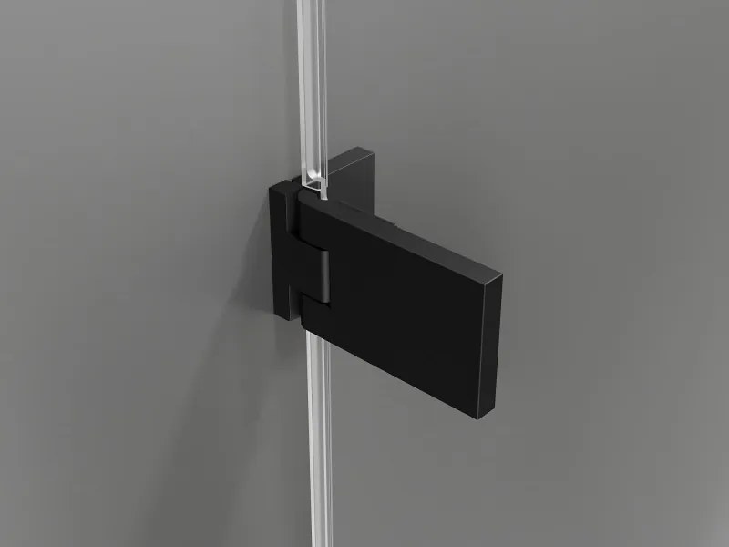 Mexen Lunar-F Duo, Skladací sprchový kút 100 x 90 cm, 8mm číre sklo, čierny profil, 836-100L-090P-70-00