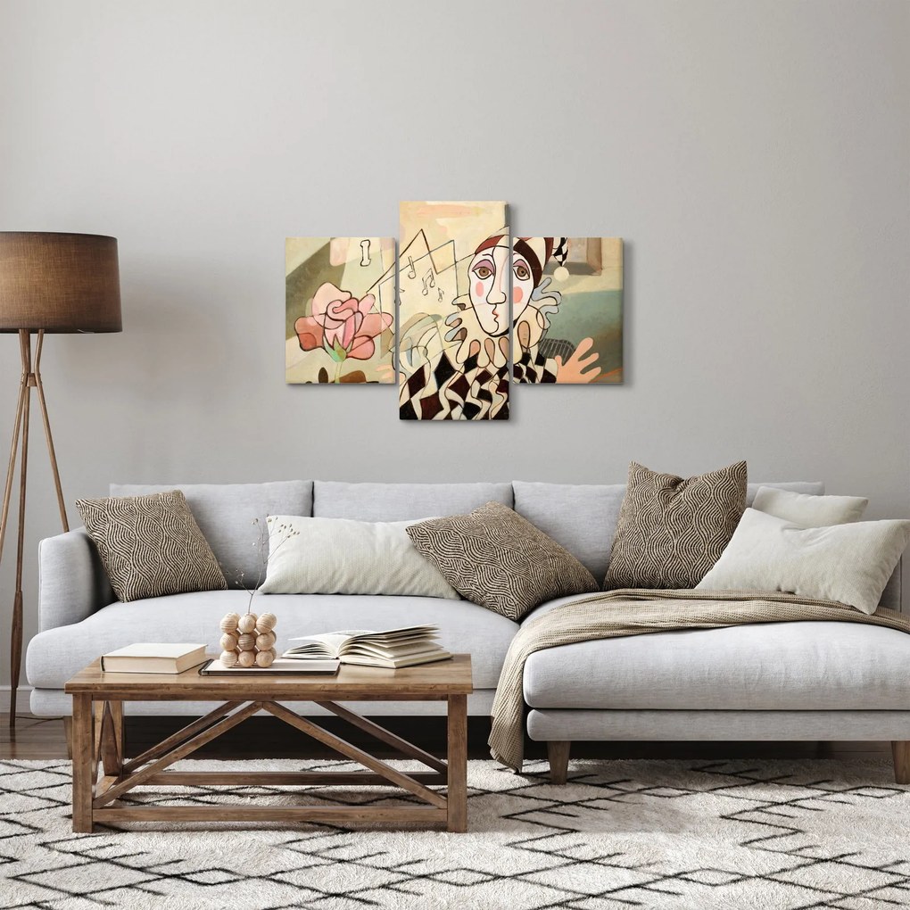 Obraz - Kubizmus - harlequin and rose (90x60 cm)