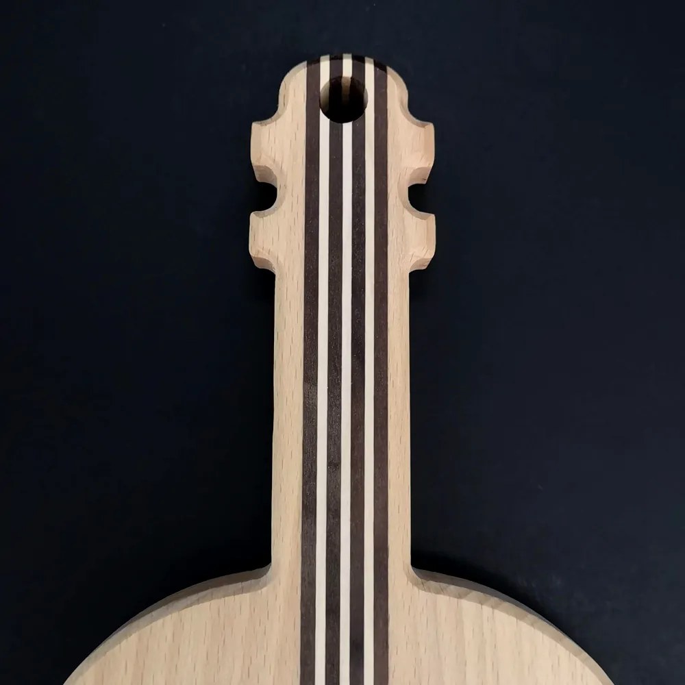 AMADEA Drevená doštička v tvare huslí, masívne drevo, 40x18x2 cm