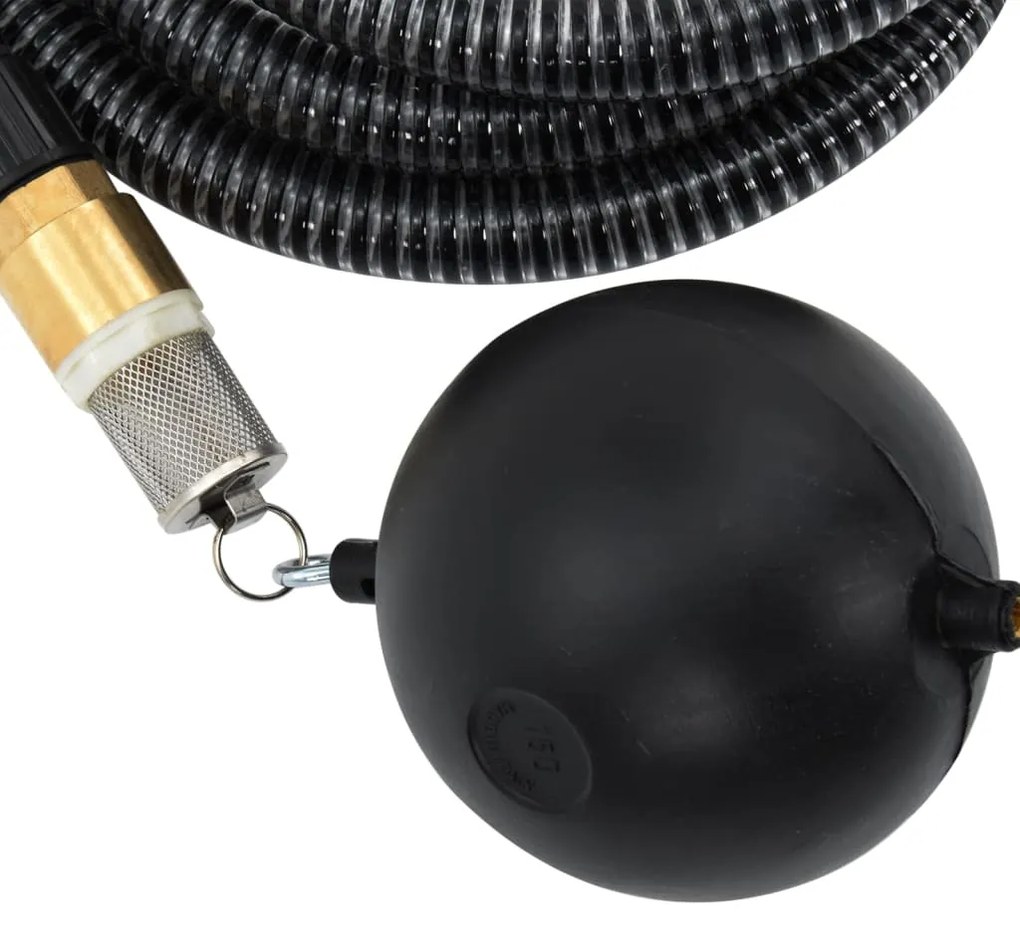 Odsávacia hadica s mosadznými spojkami, čierna 1,1" 5 m, PVC