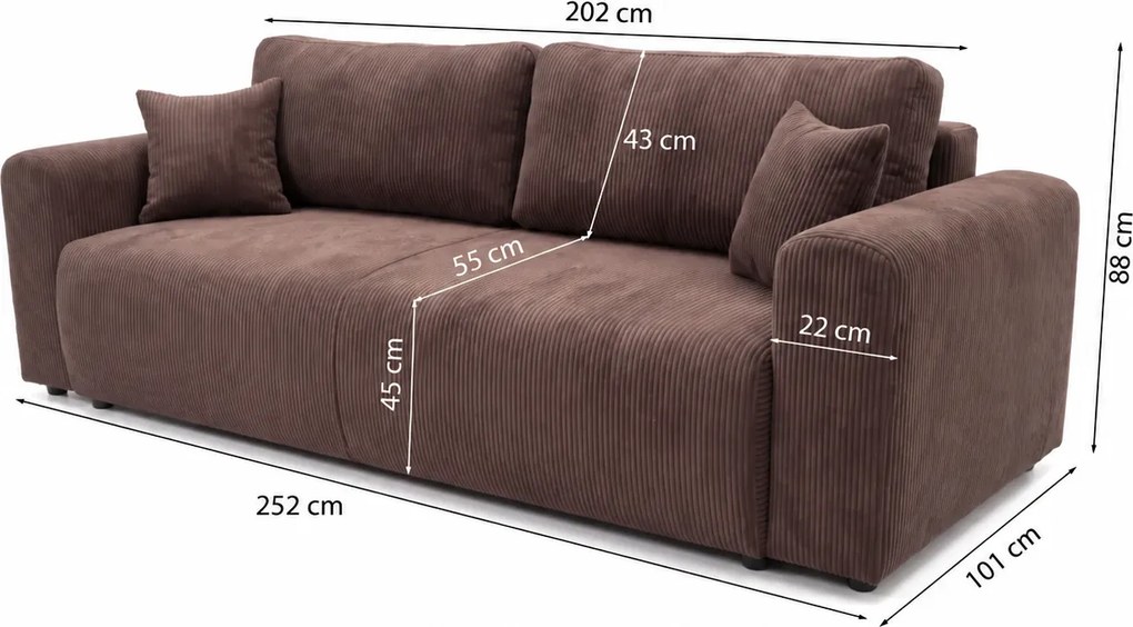 ROZKLADACIA POHOVKA SOREN 252x101 cm POSO 06