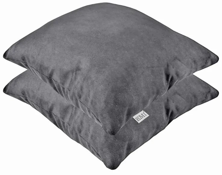 Vankúš sivý semiš EMI, Vankúš 40x40 cm