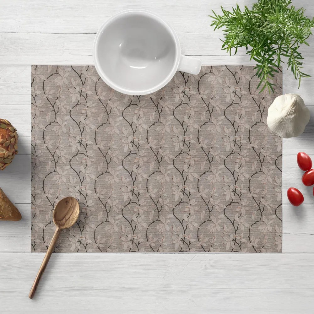 Biante Dekoračné prestieranie na stôl PML-086 Popínavé vetvičky na hnedosivom 30x40 cm