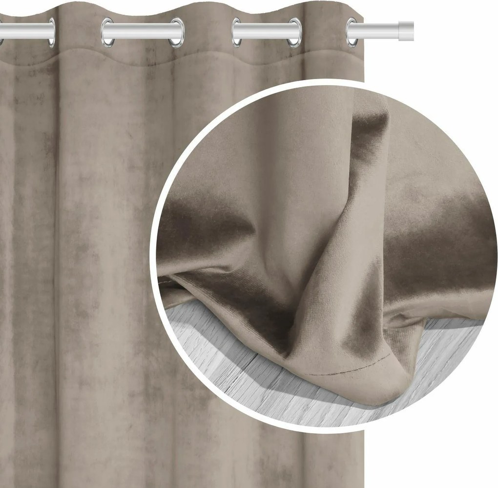 Velúrový záves SOFT VELVET tmavobéžový 140x250 cm