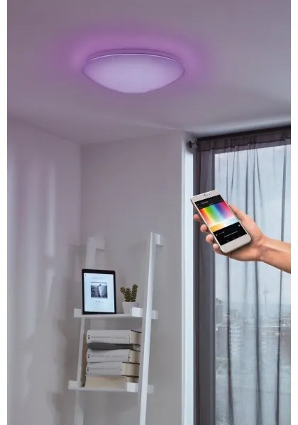 Eglo 33219 - LED RGB stropné svietidlo GIRON-C LED/17W/230V priemer 30 cm biela