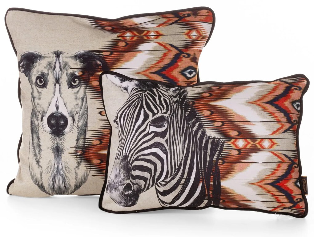 DEKORAČNÝ VANKÚŠ ZEBRA 45X30 VIACFAREBNÁ