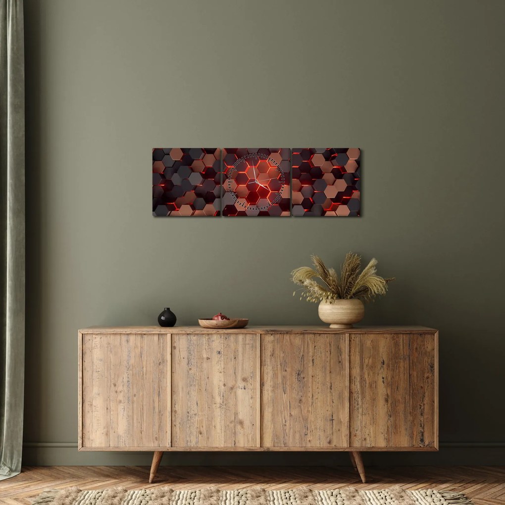 Obraz - Futuristická abstrakcia (s hodinami) (90x30 cm)