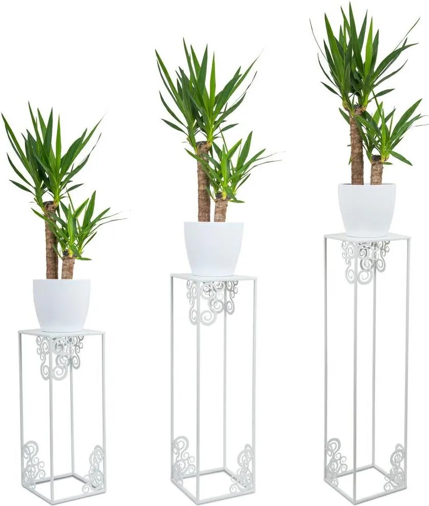 STOJAN NA KVETINÁČ FRAME 80X24X24 CM BIELA