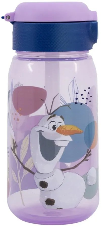 Plastová fľaša na pitie so slamkou a viečkom Ľadové kráľovstvo - Frozen - 510 ml