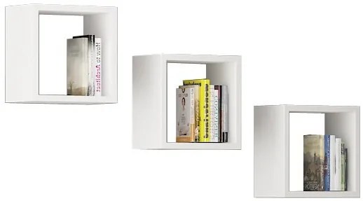 Súprava políc Kika 25x25 cm biela