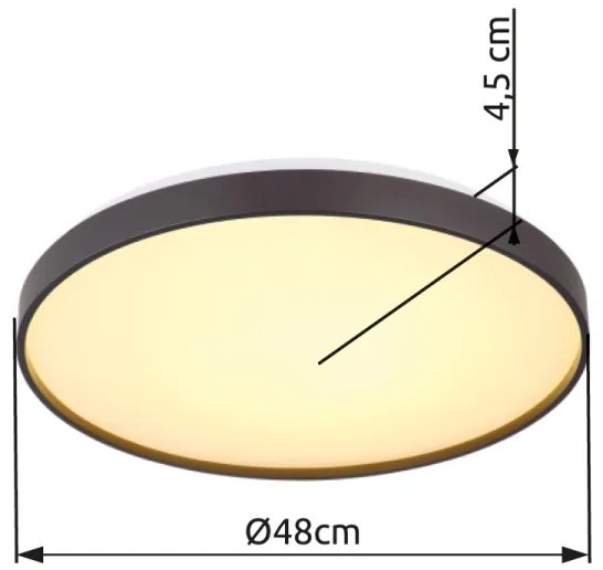 Globo 41262-24 - LED Stropné svietidlo ECLYPSE LED/24W/230V pr. 48 cm antracit