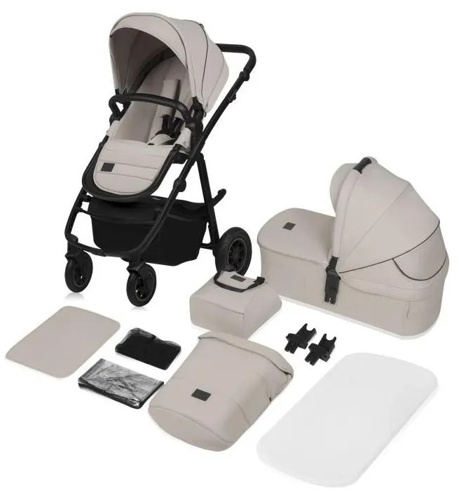 Lionelo - Kombinovaný kočík 2v1 AMBER PLUS Béžový piesok