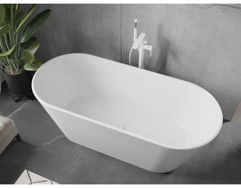 Mexen Flavia, voľne stojaca vaňa 150 x 75 cm, biela, biely prepad, 54031507500-20