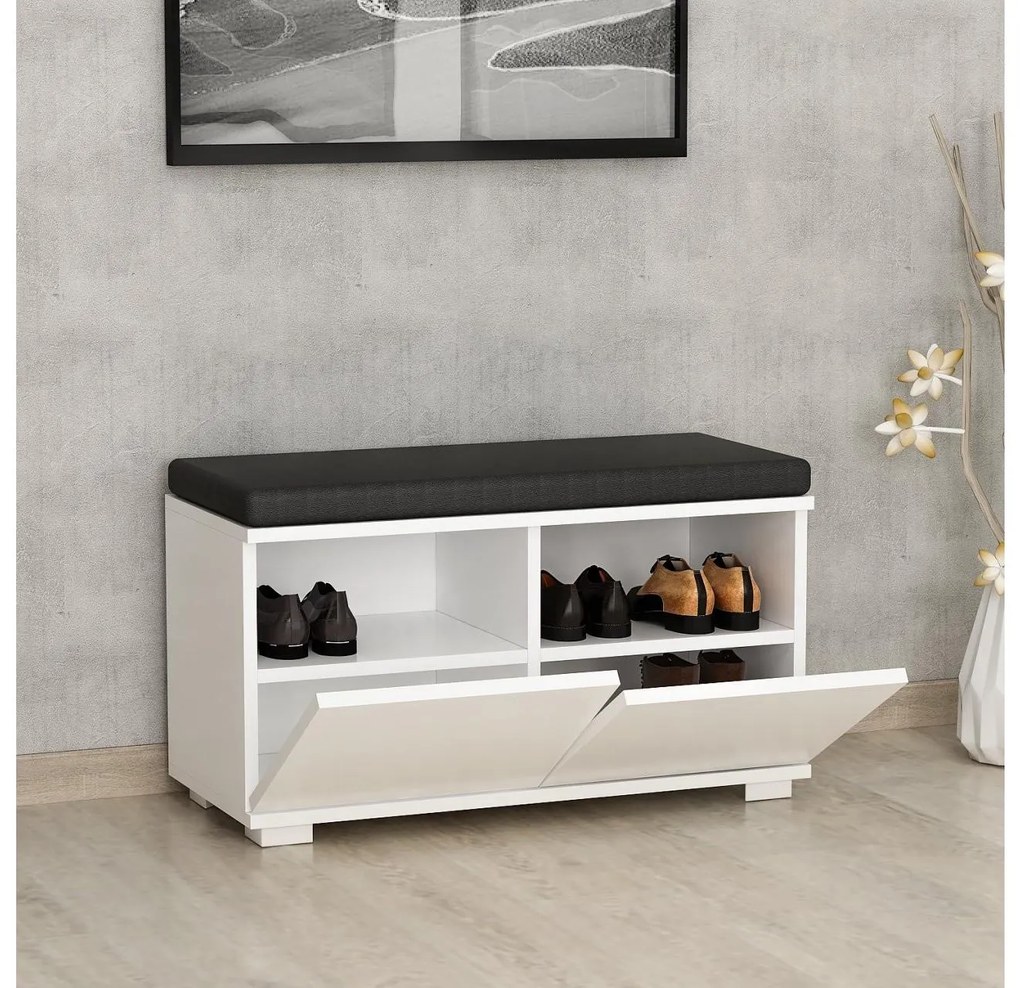 Botník (skrinka na topánky) Vabite 2 (biela). Akcia -20%. Vlastná spoľahlivá doprava až k Vám domov. 1094586