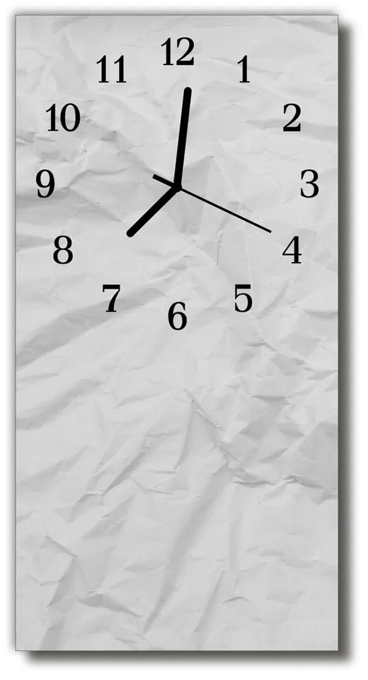 Sklenené hodiny vertikálne Biely papier 30x60 cm