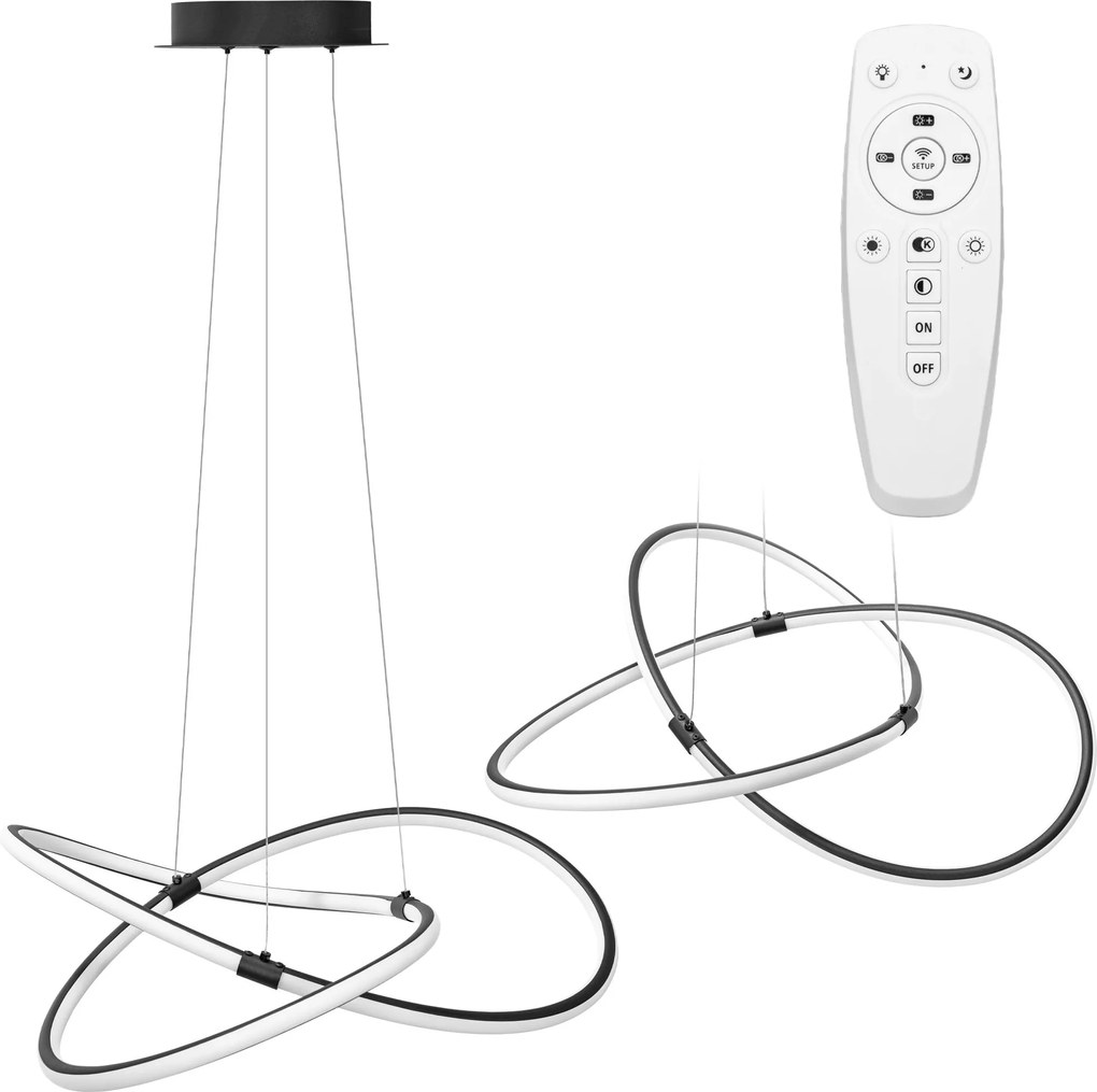 Toolight Toolight, LED závesné svietidlo APP1193-CP, čierna, OSW-40024