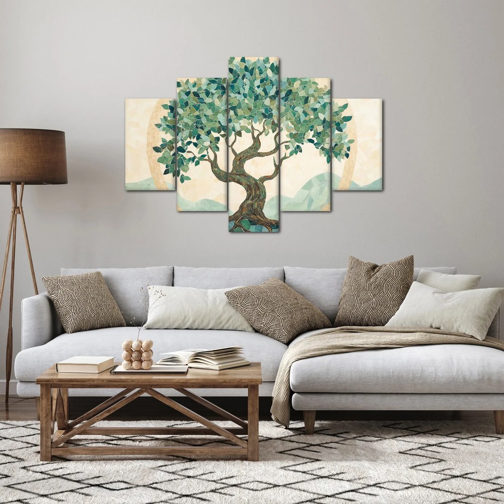 Obraz – Elegantná mozaika so stromom (150x105 cm)