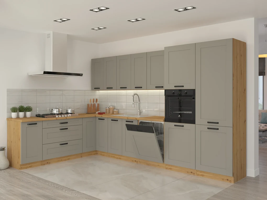 Potravinová kuchynská skriňa Lucid 60 DP 210 2F (dub artisan + claygrey). Vlastná spoľahlivá doprava až k Vám domov. 1045513