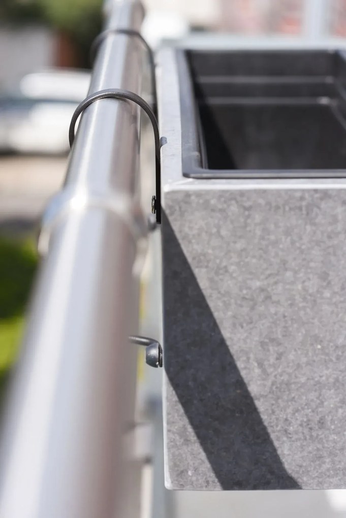 Balkónový hrantík BENNO, vláknocement, šírka 62 cm, sivý