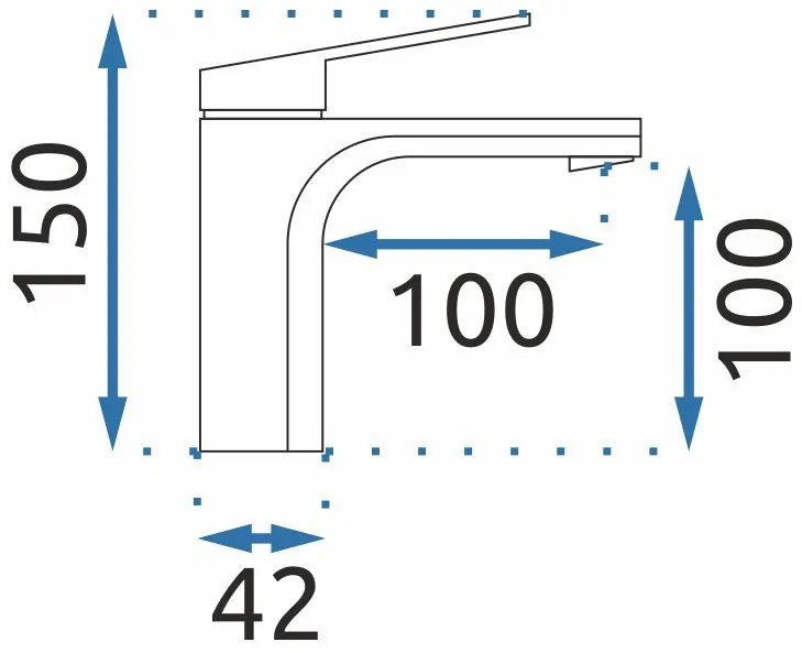 Rea Marco, umývadlová batéria h-150, zlatá matná, REA-B4897