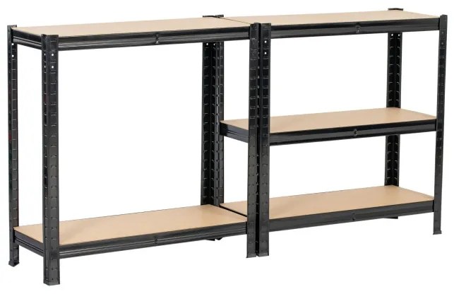 Kovový regál 70x30x154 cm čierny