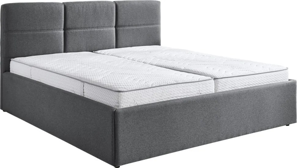 Posteľ Domango 140x200 cm,stredne šedá látka
