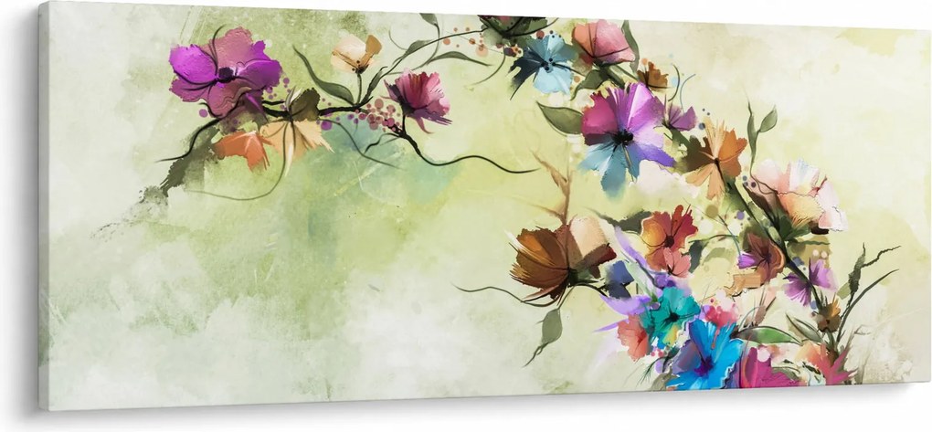 Obraz - Maľba kvetu (120x50 cm)