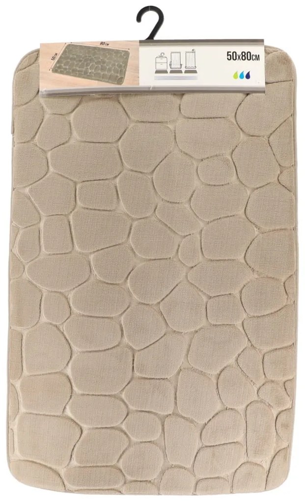TENDANCE Predložka do kúpeľne Stones, 50x80 cm, béžová