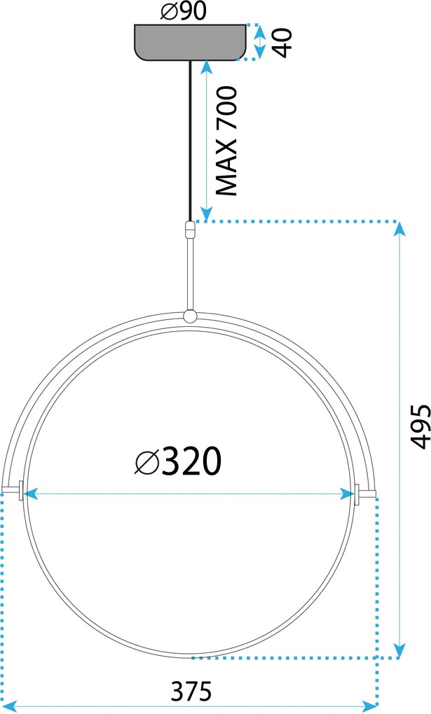 Toolight Toolight, LED stropné svietidlo 35cm APP1426-C, čierna, OSW-01880