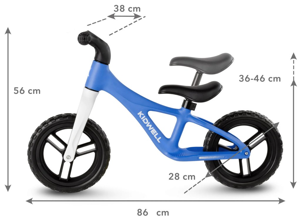 Kidwell Jogo balančný bicykel ružový – ľahký nylonový rám, EVA kolesá 28 cm, do 30 kg