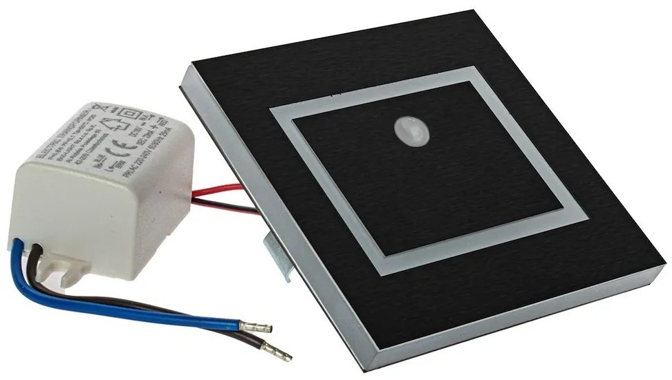 Schodiskové LED svietidlo Evra, 1x LED 0,6w, 3000k, b, pohybový senzor