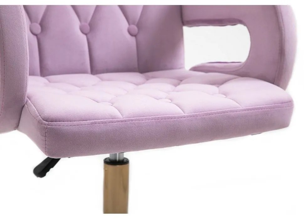 LuxuryForm DESIGN Stolička BOSTON VELUR na zlatej podstave s kolieskami - levanduľa