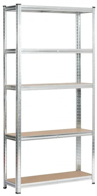 Kovový regál 90x30x180 cm strieborný