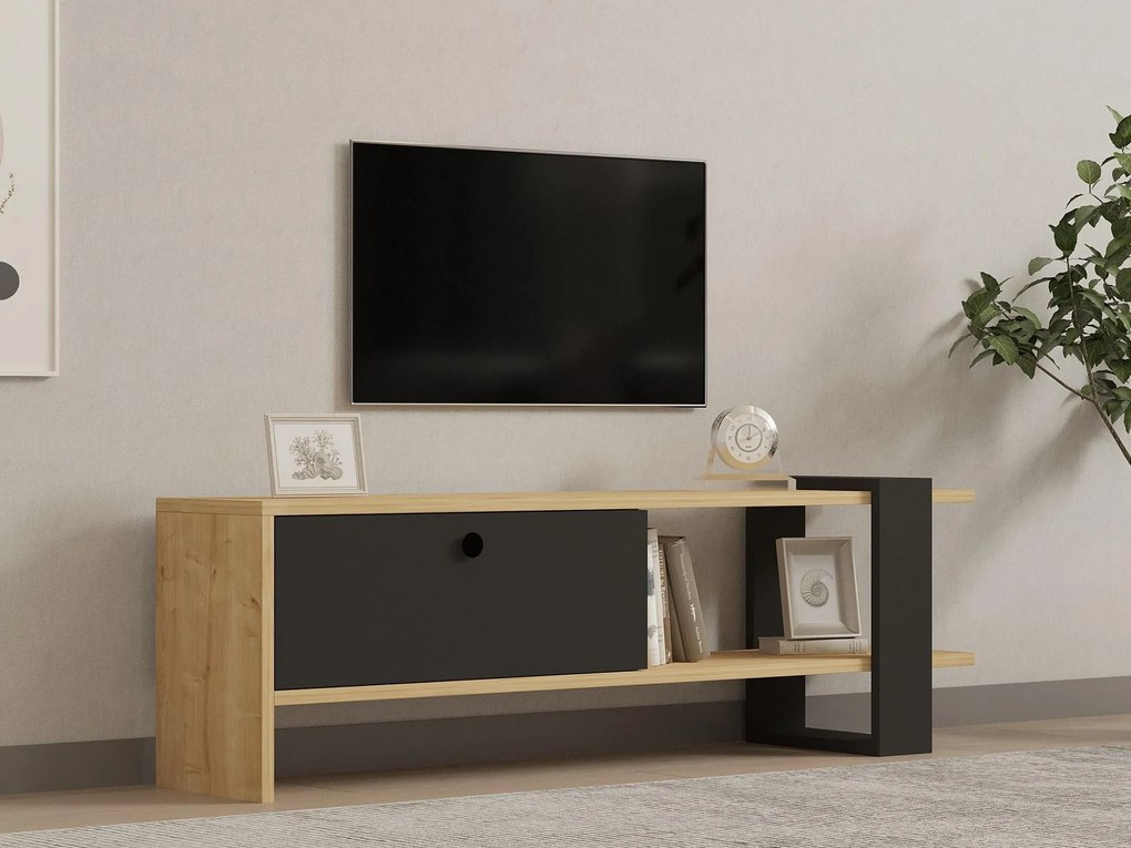 TV stolík/skrinka Balodu 1 (antracit + dub) . Vlastná spoľahlivá doprava až k Vám domov. 1095108